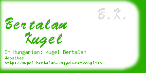 bertalan kugel business card